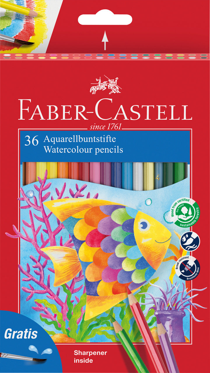 CREIOANE COLORATE ACUARELA 36 BUC + PENSULA FABER-CASTELL CREIOANE COLORATE ACUARELA 36 BUC + PENSULA FABER-CASTELL